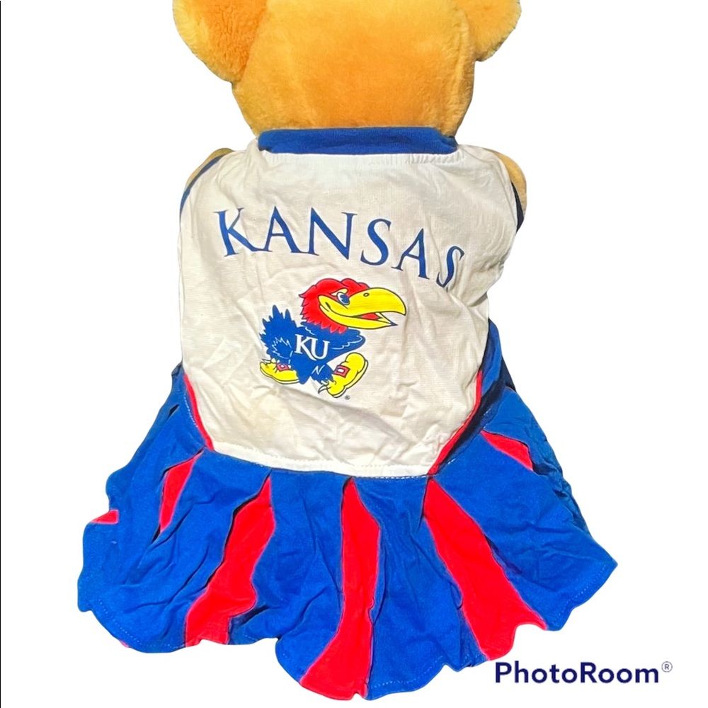 KANSAS JAYHAWK PET CHEERLEADER COSTUME SIZE MEDIUM